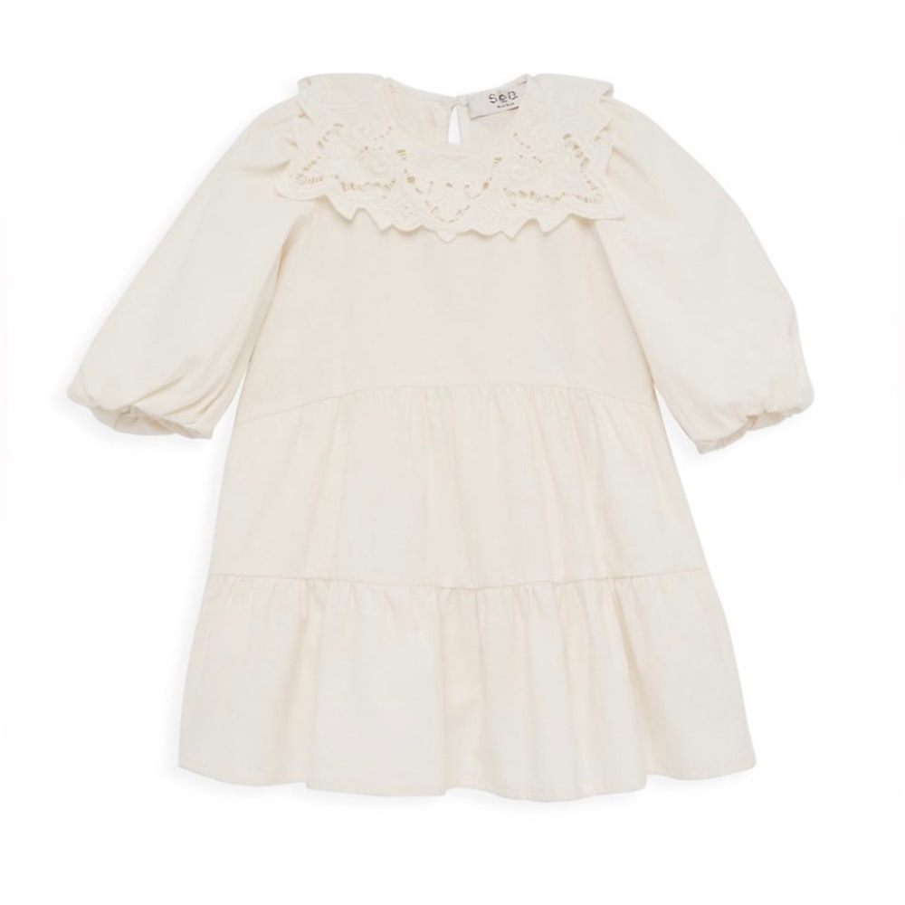 NWT Sea New York Girls Anita Eyelet Puff Sleeve Dress